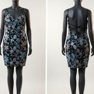 Elegant Backless Floral Dress